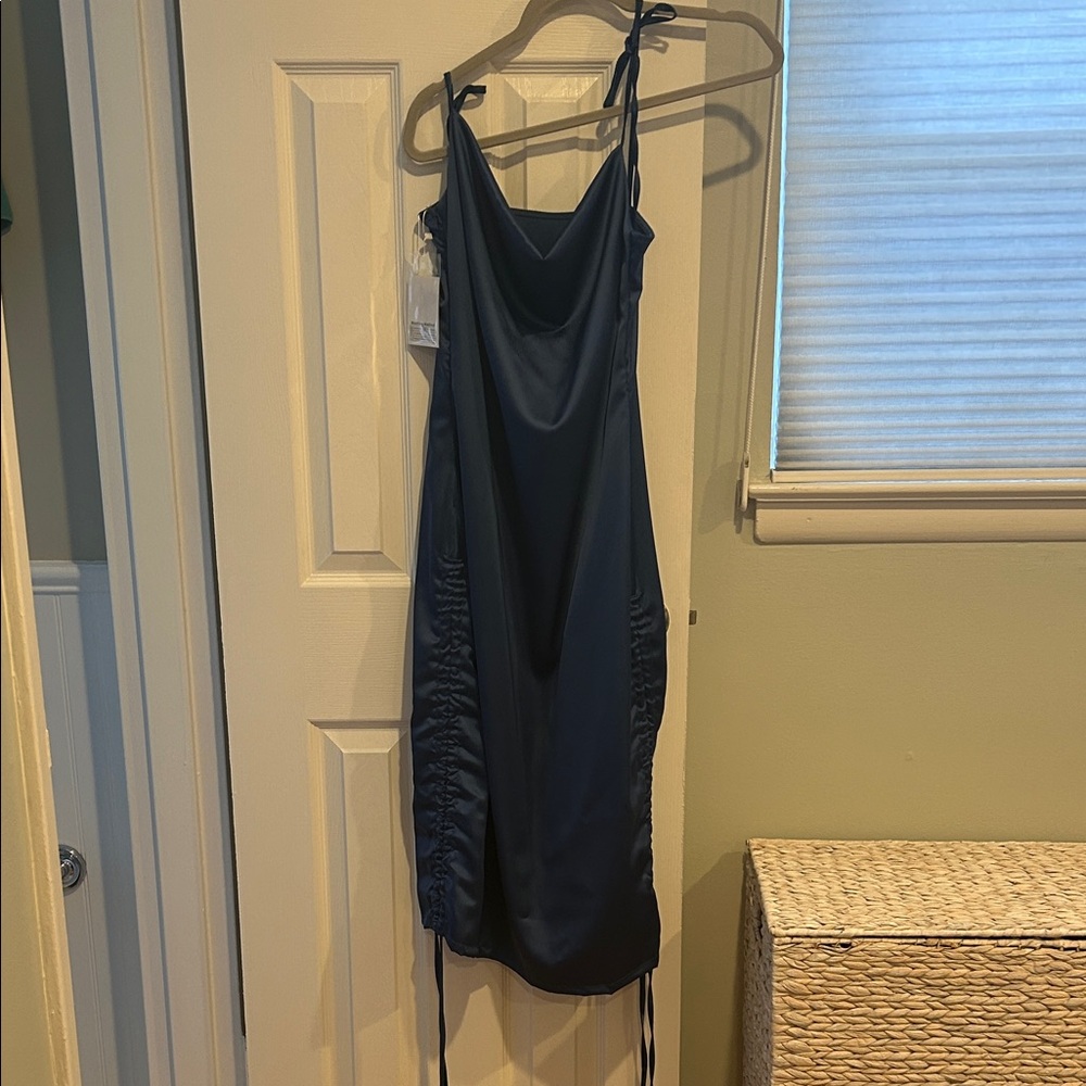 Elegant Navy Blue Slip Dress